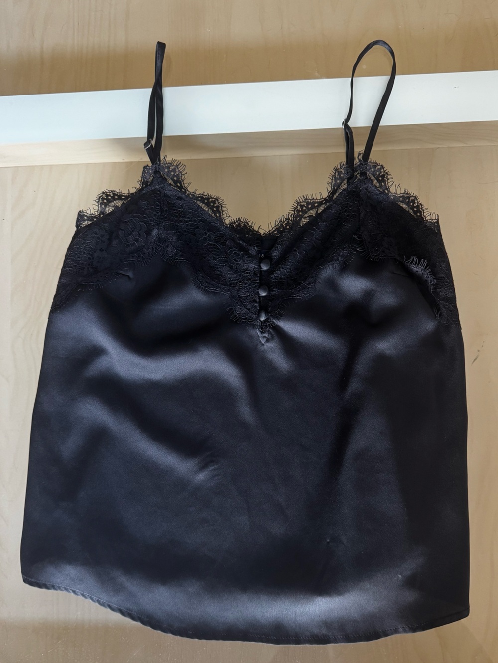 A&F black lace trim cami size small